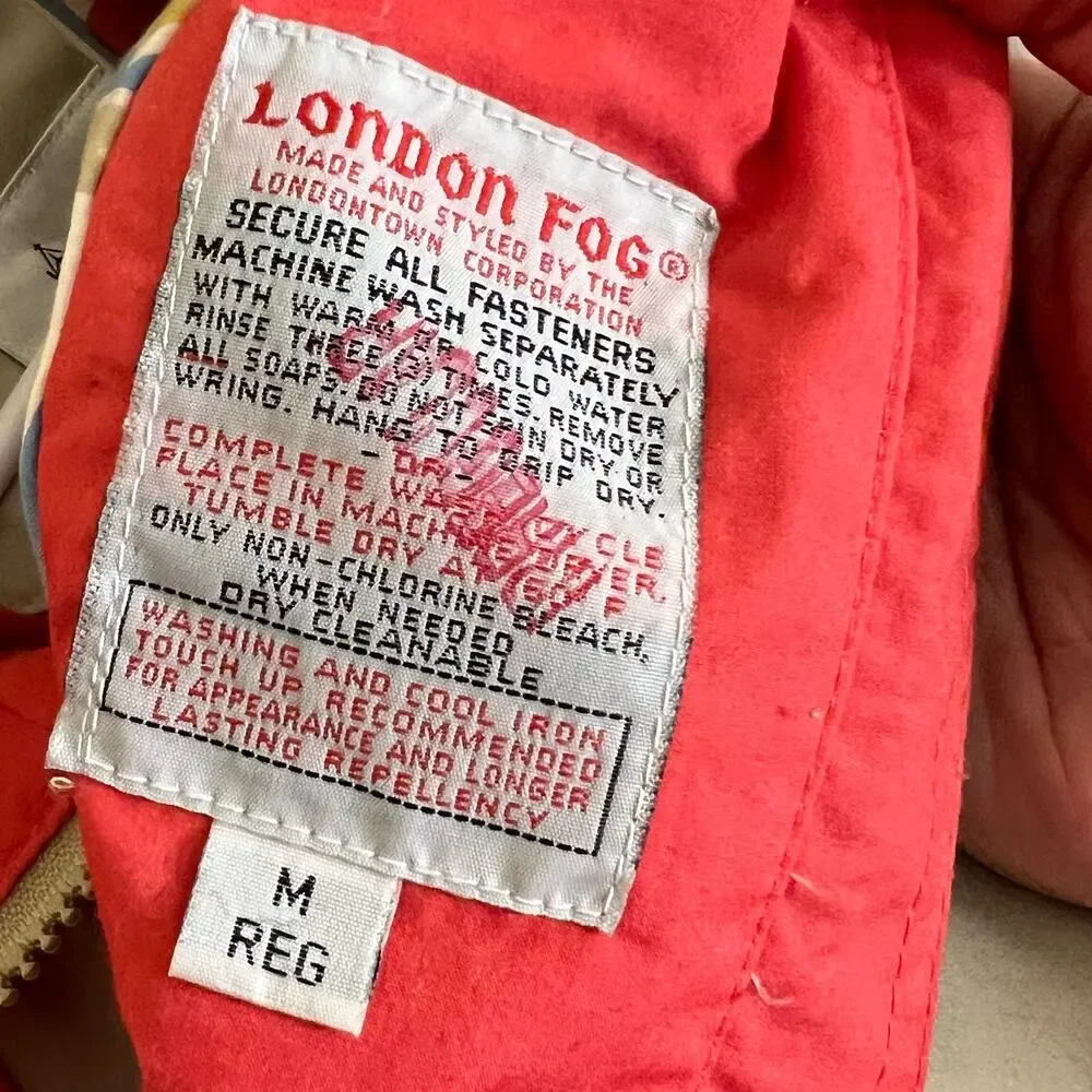 Vintage 90's London Fog Beige Women's M Parka Coat Jacket with hood - Picture 8 of 8